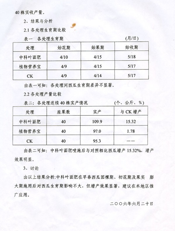 西瓜栽培应用效果